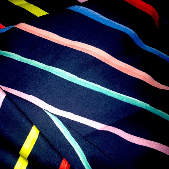 NWT 💥Ecru Women’s Rainbow Stripe Navy Midi Skirt💥 Sz. M - Picture 6 of 6